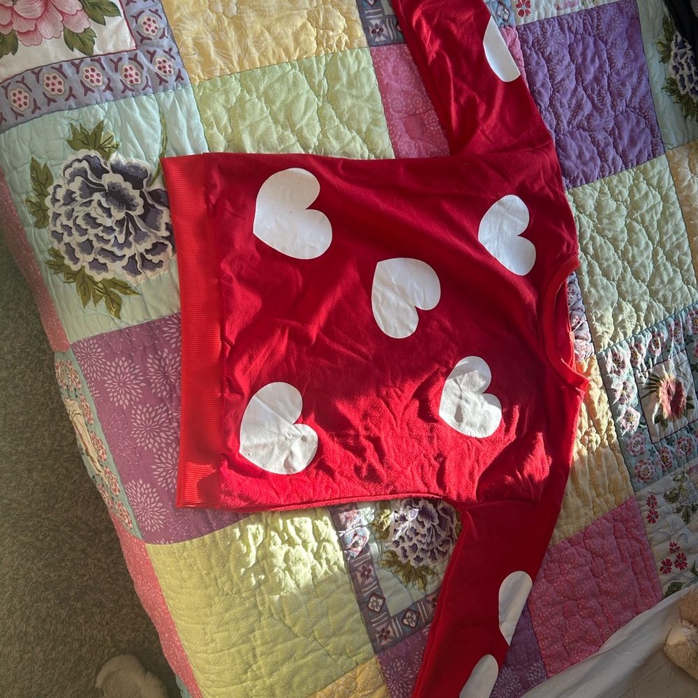 Red Top with White Hearts